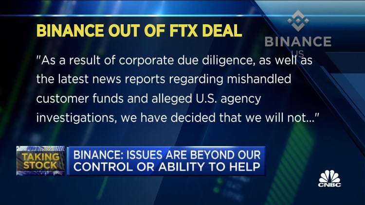 Binance Backs Out of FTX Acquisition